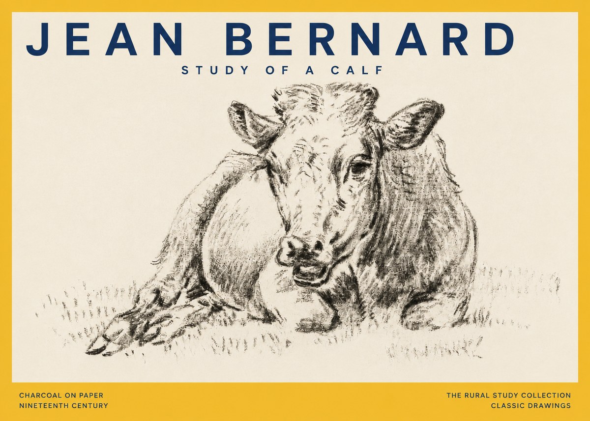 Jean Bernard Resting Calf II No5 - Poster