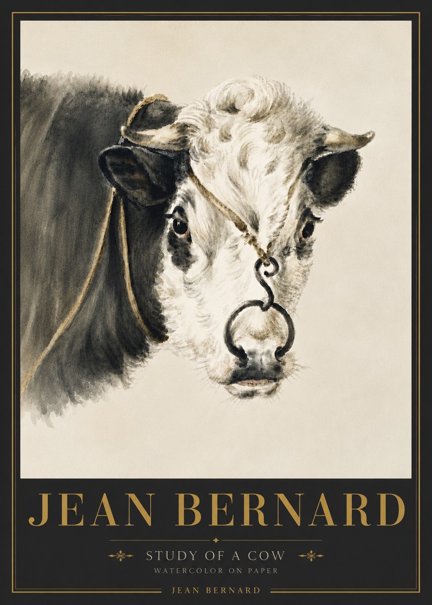 Jean Bernard Study of a Cow I No6 - Poster