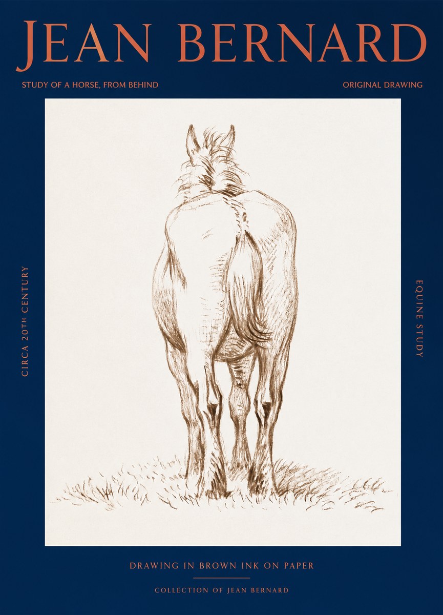 Jean Bernard Horse Study - from Behind No3 - Poster