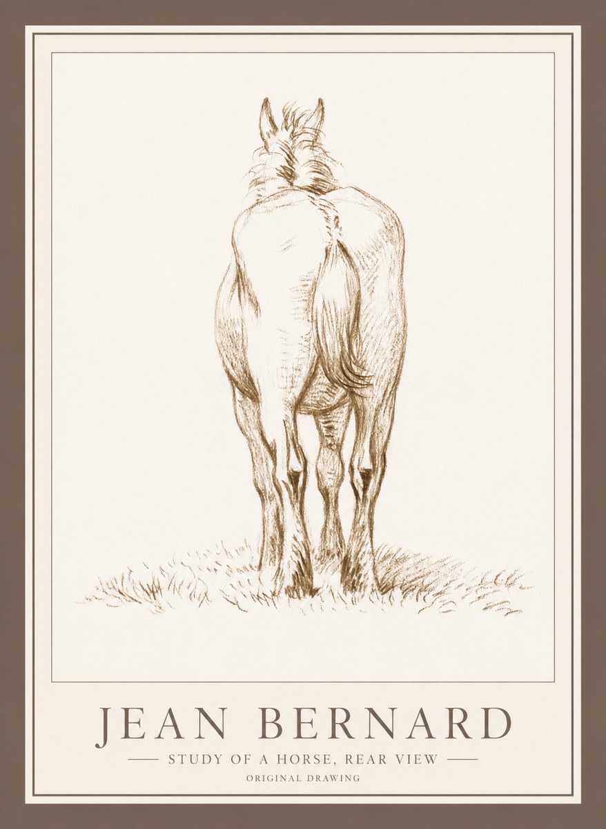 Jean Bernard Horse Study - from Behind No5 - Poster