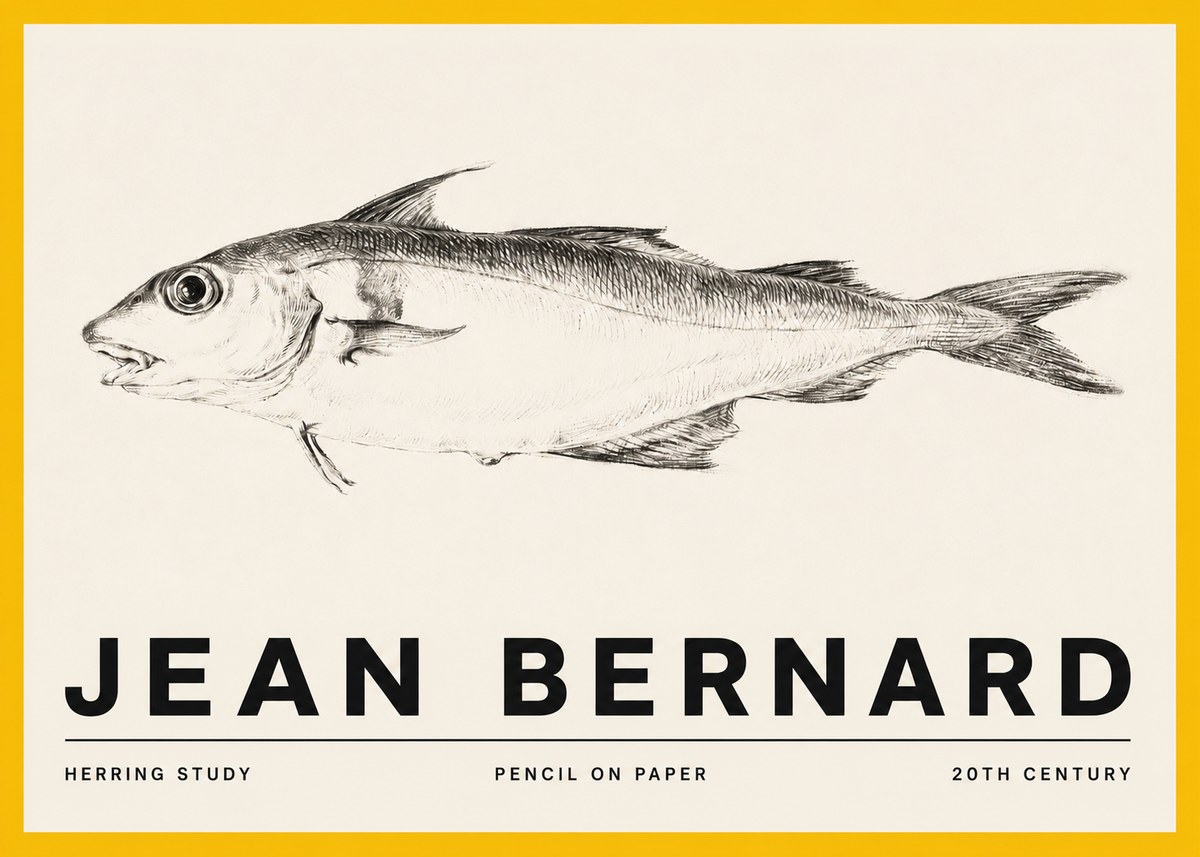 Jean Bernard Herring Study No5 - Poster