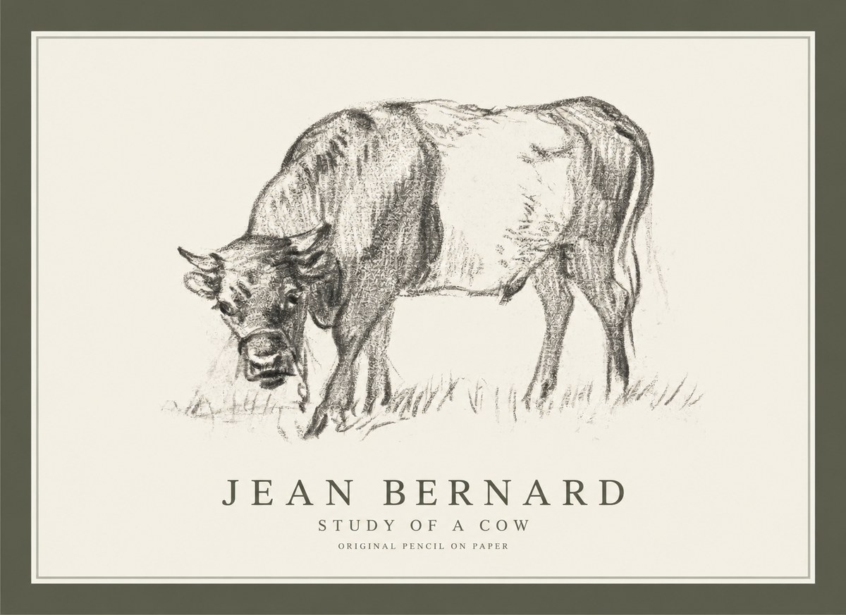 Jean Bernard Study of a Cow II No1 - Poster
