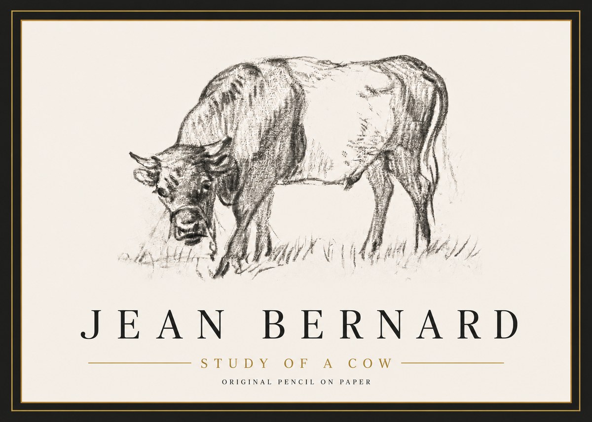 Jean Bernard Study of a Cow II No5 - Poster