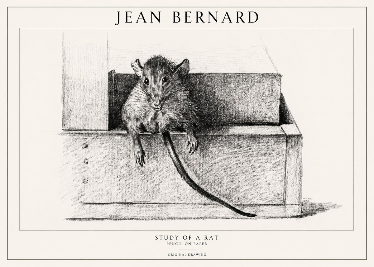 Jean Bernard Study of a Rat I No1 - Poster