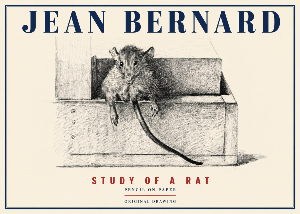 Jean Bernard Study of a Rat I No4 - Poster