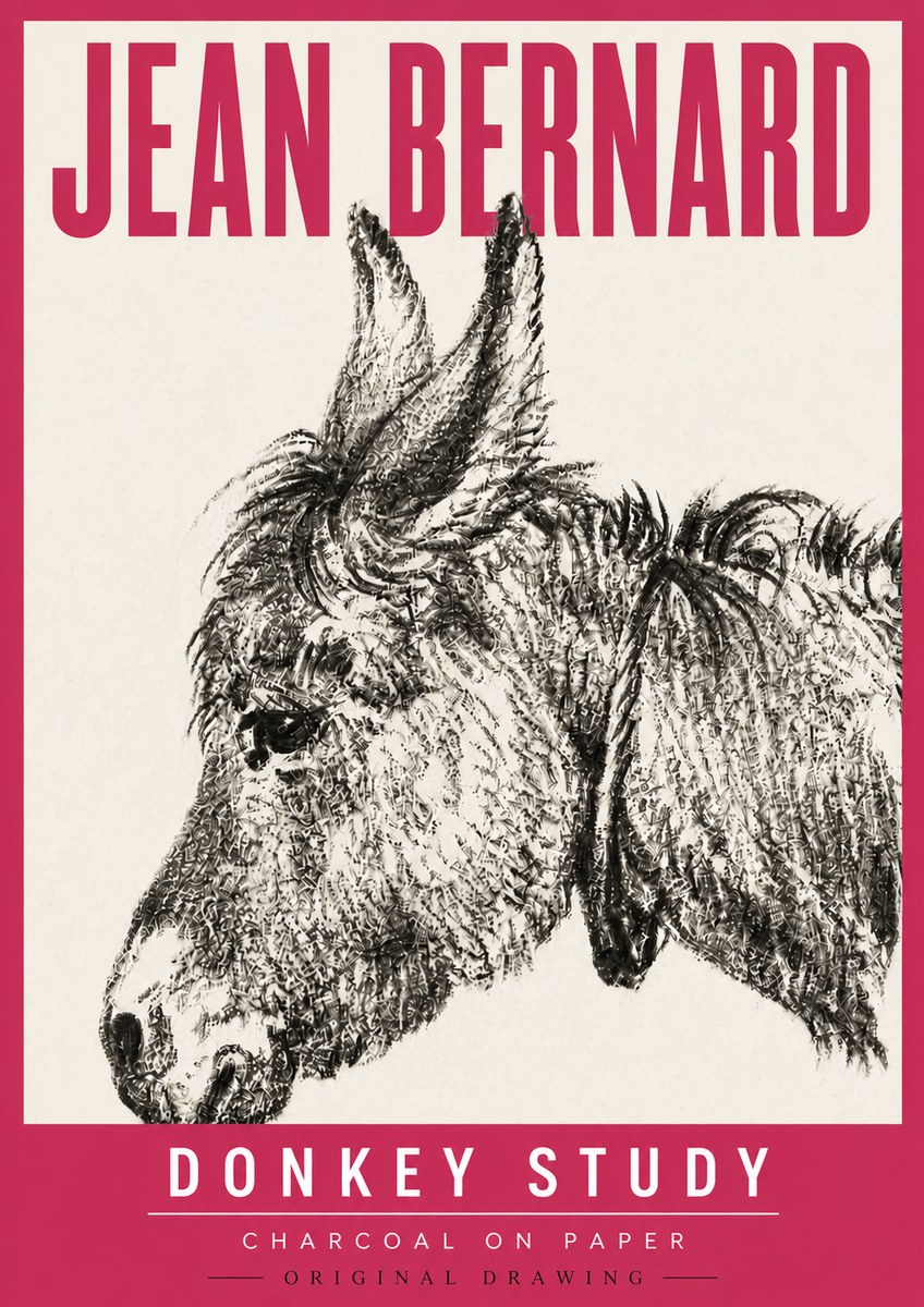Jean Bernard Donkey Study III No5 - Poster