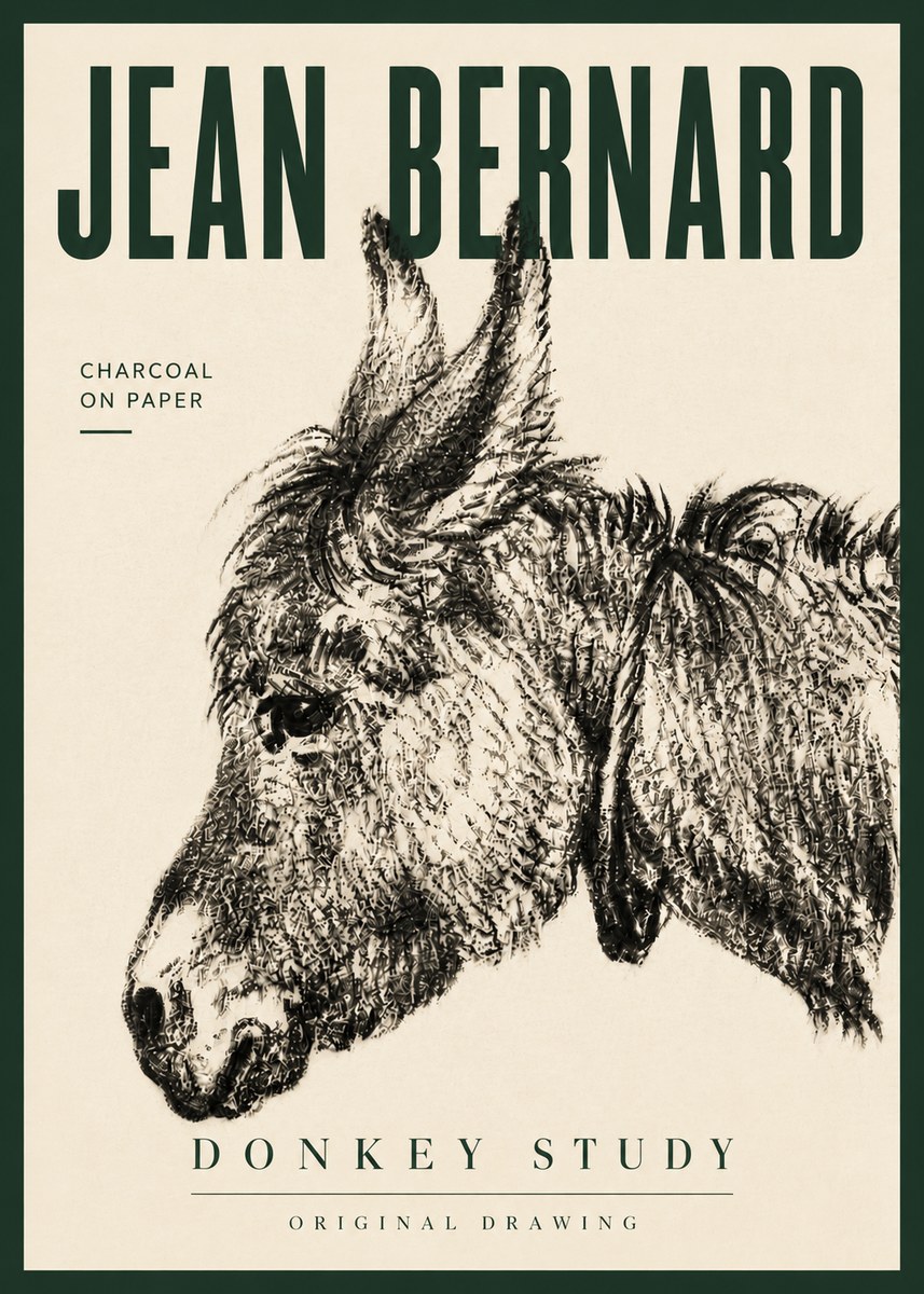 Jean Bernard Donkey Study III No6 - Poster