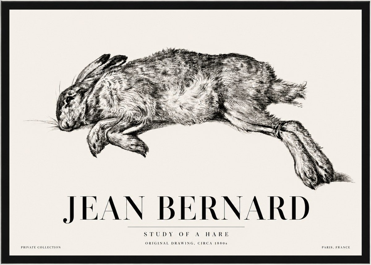Jean Bernard Study of a Rabbit No5 - Poster