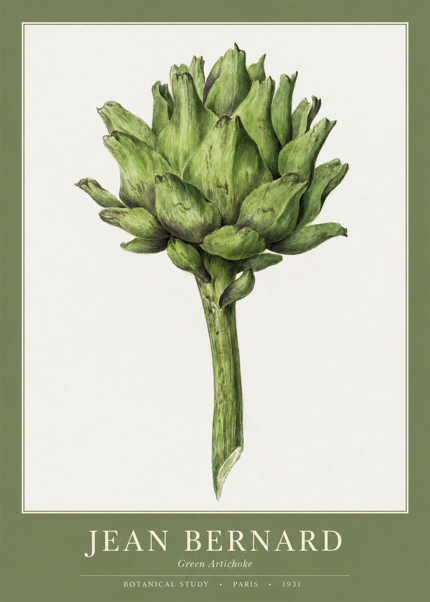 Jean Bernard Green Artichoke No1 - Poster