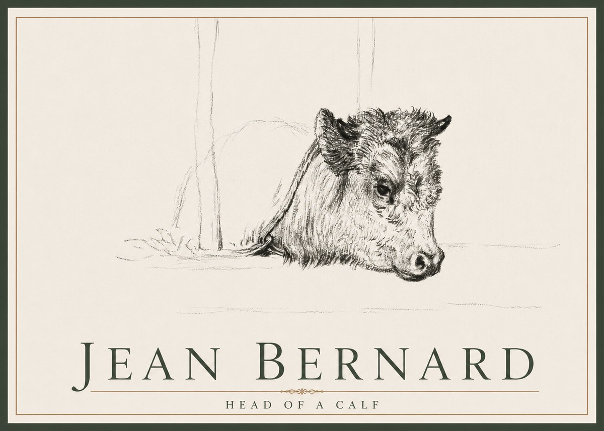 Jean Bernard Study of a Calf I No4 - Poster
