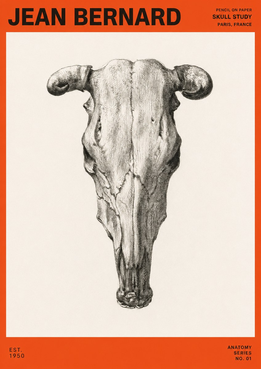Jean Bernard Skull Study No3 - Poster