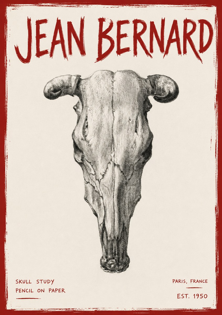 Jean Bernard Skull Study No6 - Poster