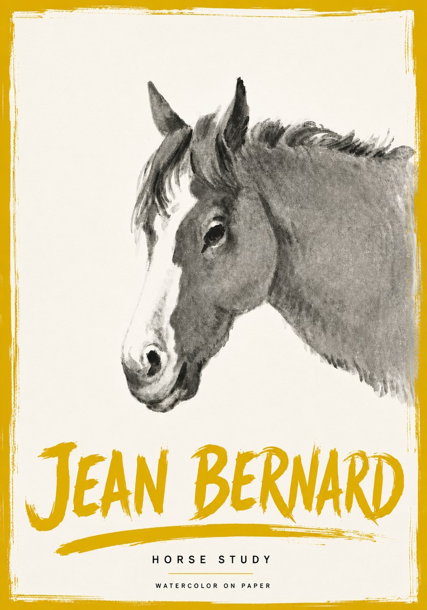 Jean Bernard Horse Study I No6 - Poster