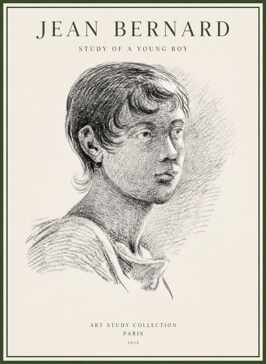 Jean Bernard Study of a Young Boy No1 - Poster