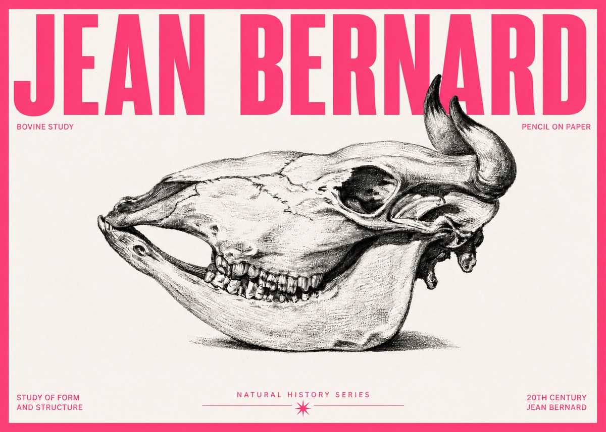 Jean Bernard Bovine Skull Study No5 - Poster