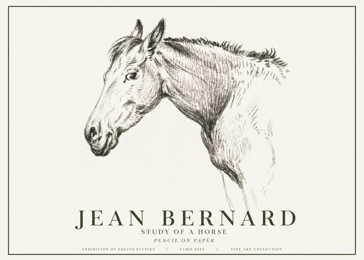 Jean Bernard Study of a Horse VI No6 - Poster