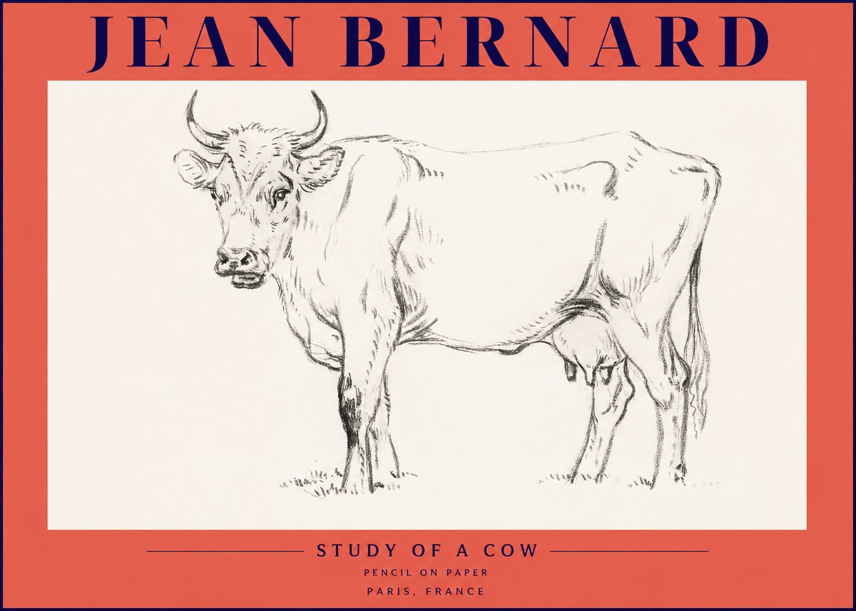 Jean Bernard Study of a Cow VI No4 - Poster