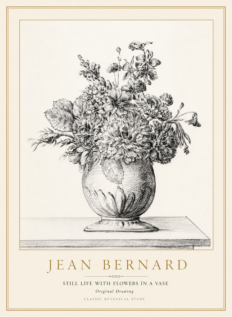 Jean Bernard Floral Composition in a Vase No2 - Poster