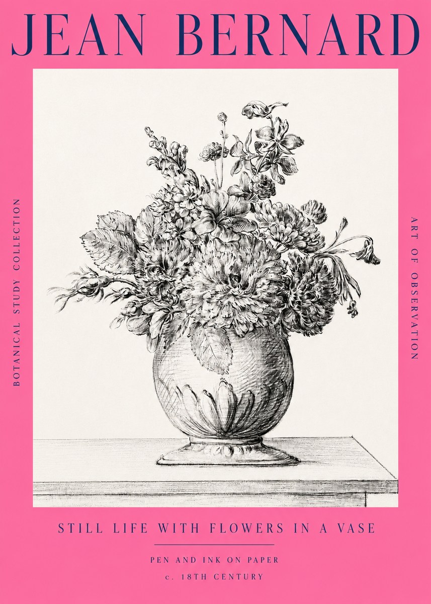 Jean Bernard Floral Composition in a Vase No3 - Poster