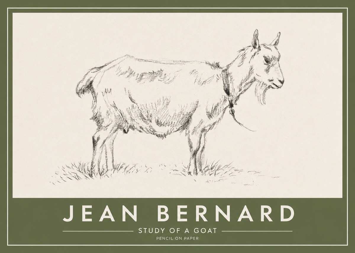 Jean Bernard Study of a Goat III No2 - Poster