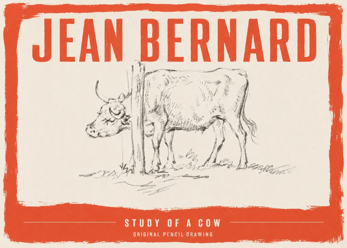 Jean Bernard Study of a Cow VII No3 - Poster