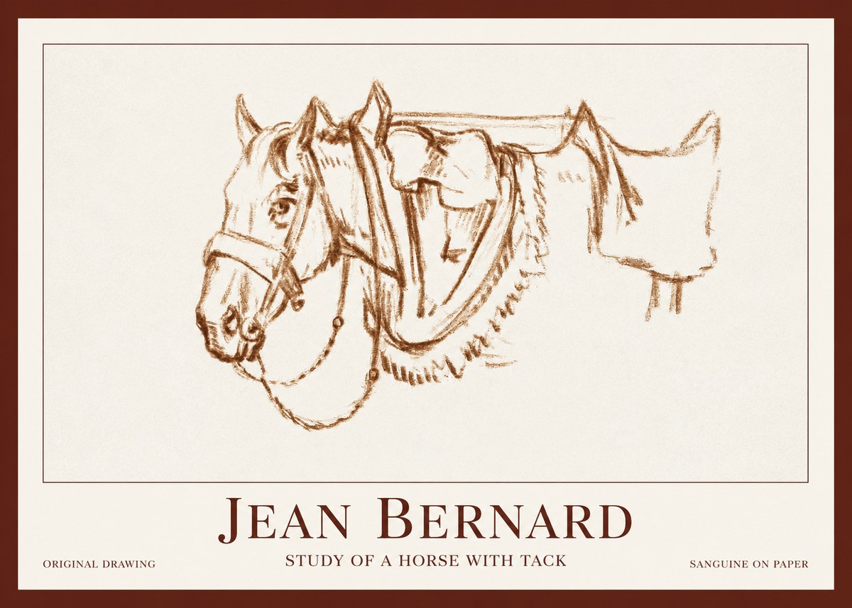 Jean Bernard Study of a Horse VII No2 - Poster