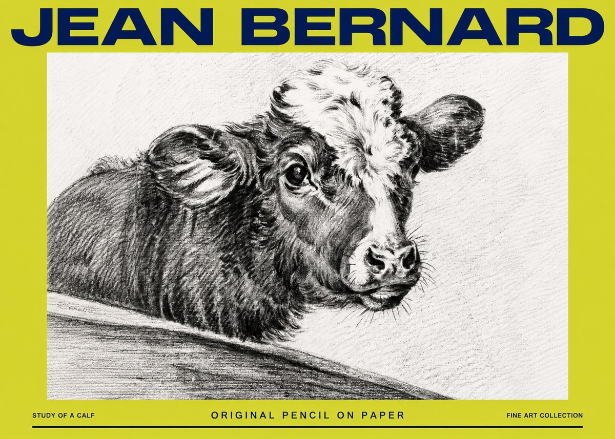 Jean Bernard Study of a Calf II No4 - Poster