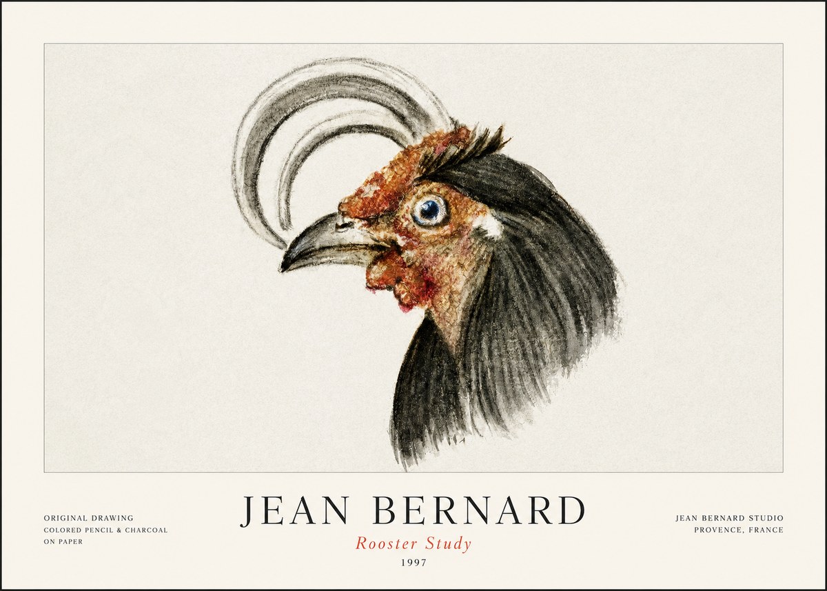 Jean Bernard Rooster Study No1 - Poster