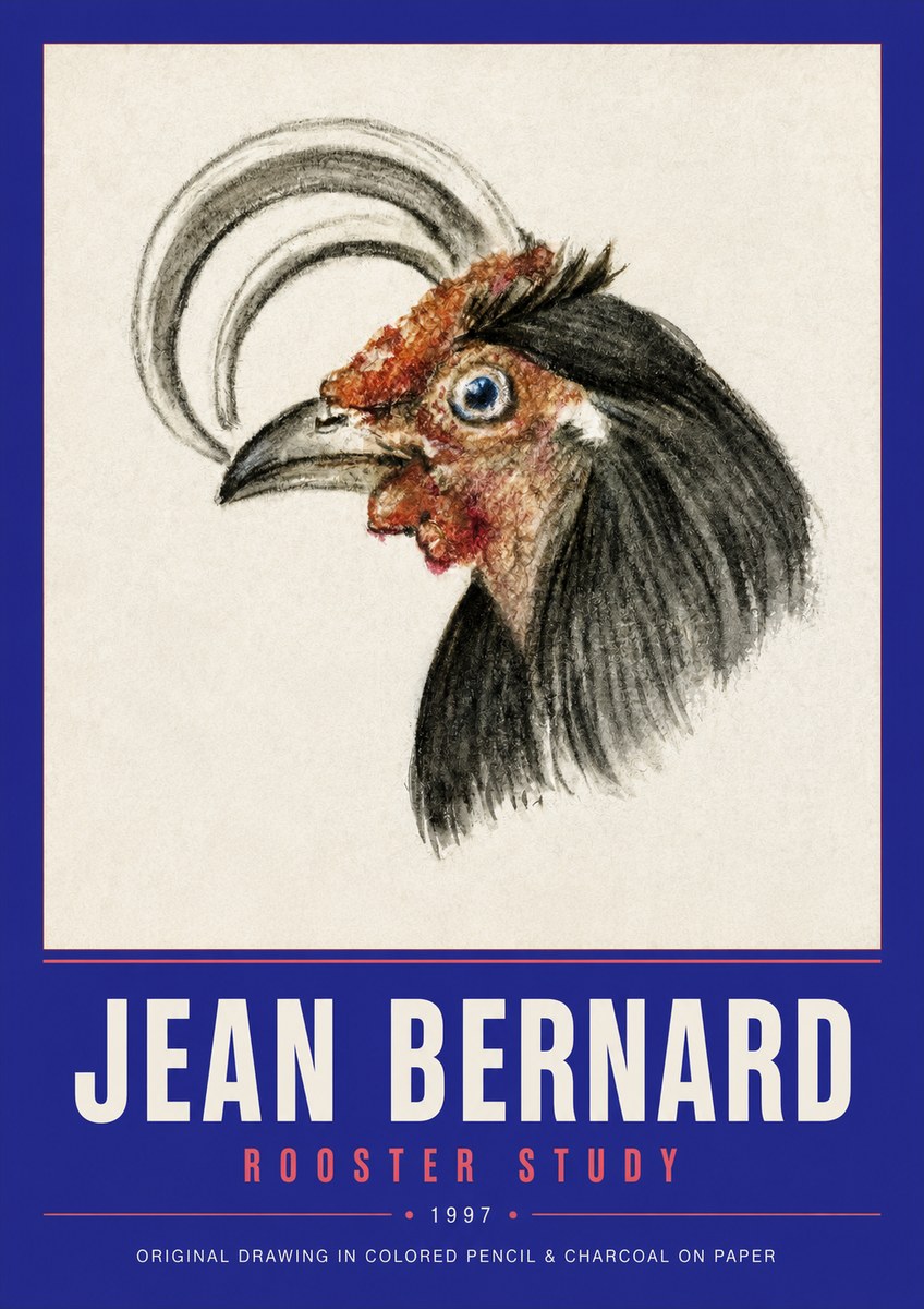 Jean Bernard Rooster Study No2 - Poster