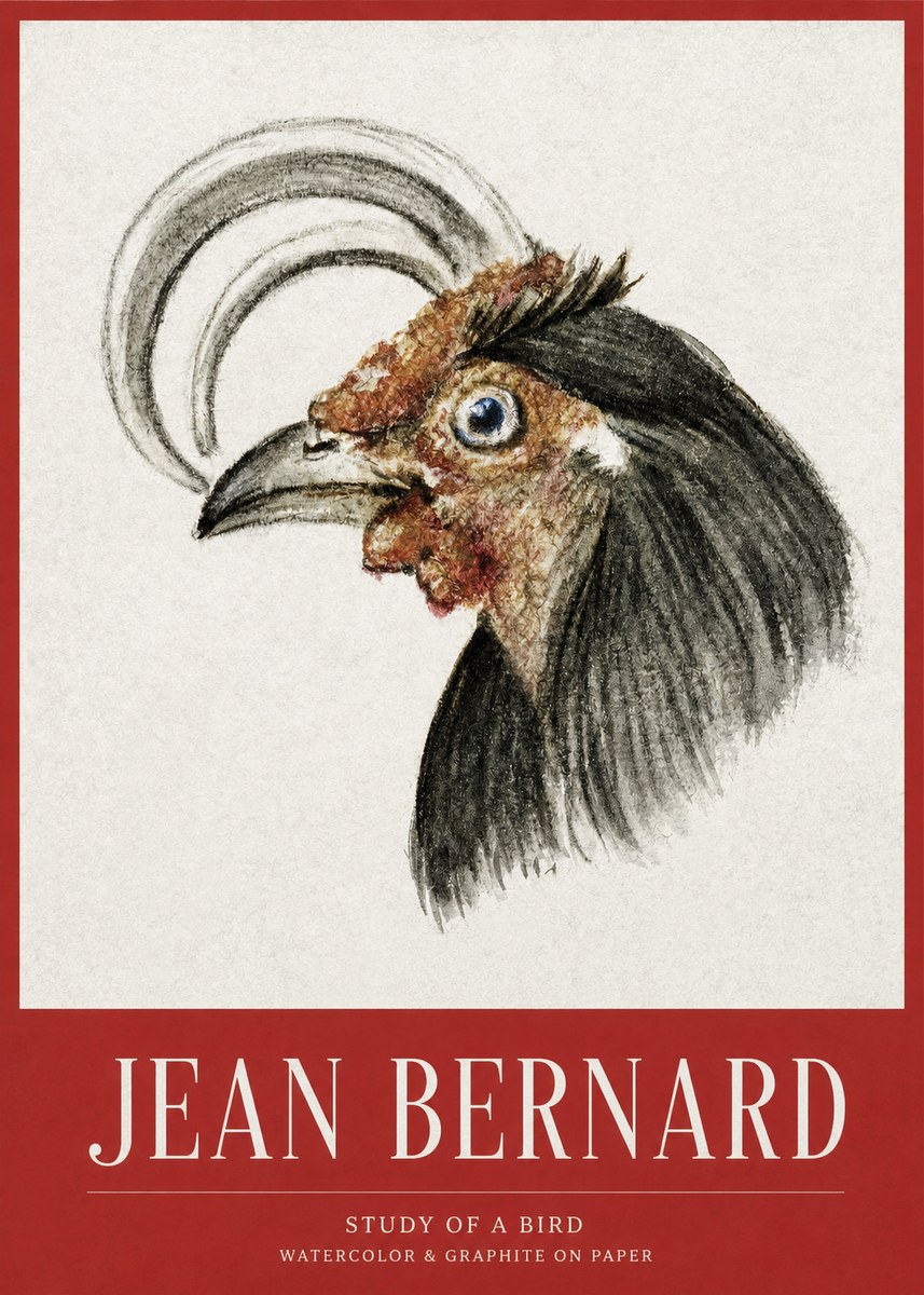 Jean Bernard Rooster Study No3 - Poster
