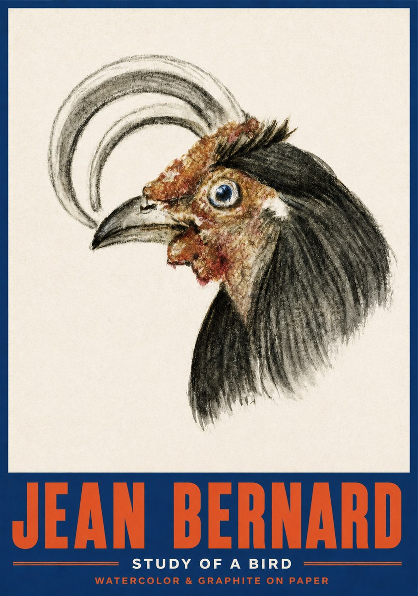 Jean Bernard Rooster Study No4 - Poster