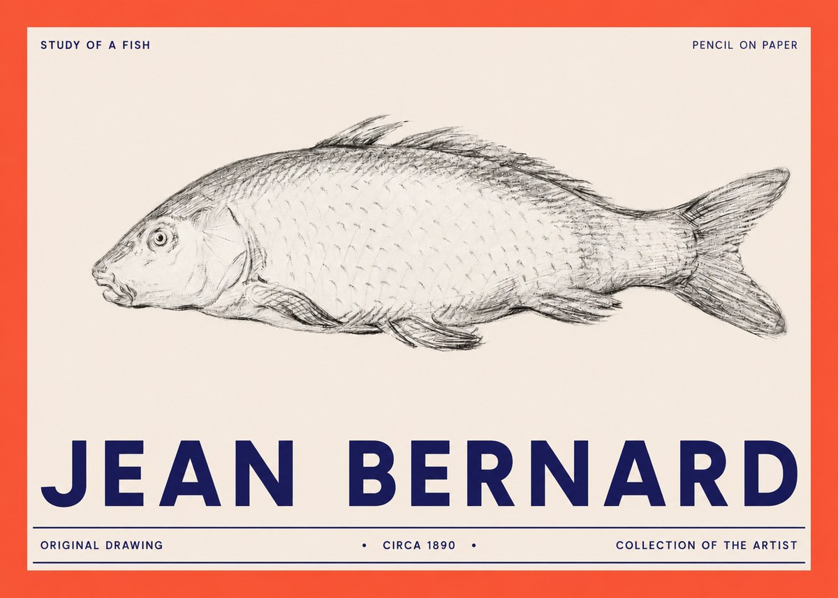 Jean Bernard Study of a Fish III No2 - Poster