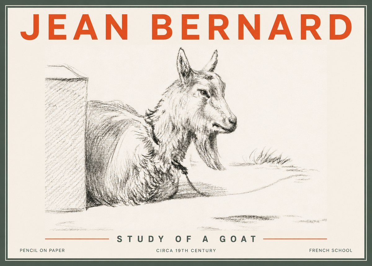Jean Bernard Study of a Goat IV No6 - Poster