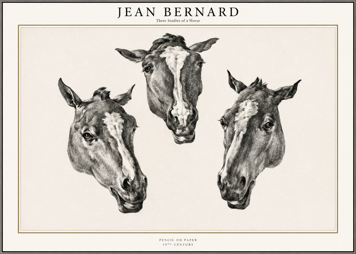 Jean Bernard Three Studies of a Horse No1 - Poster