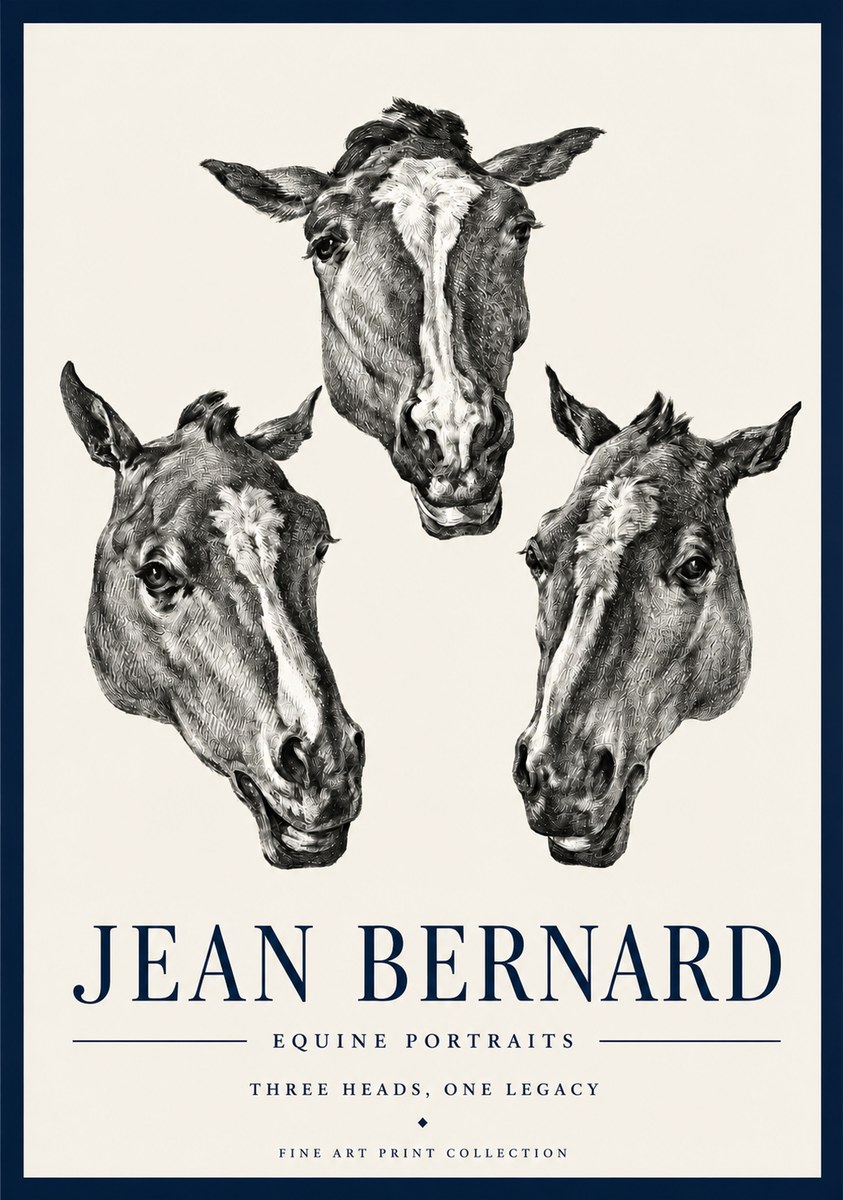 Jean Bernard Three Studies of a Horse No4 - Poster