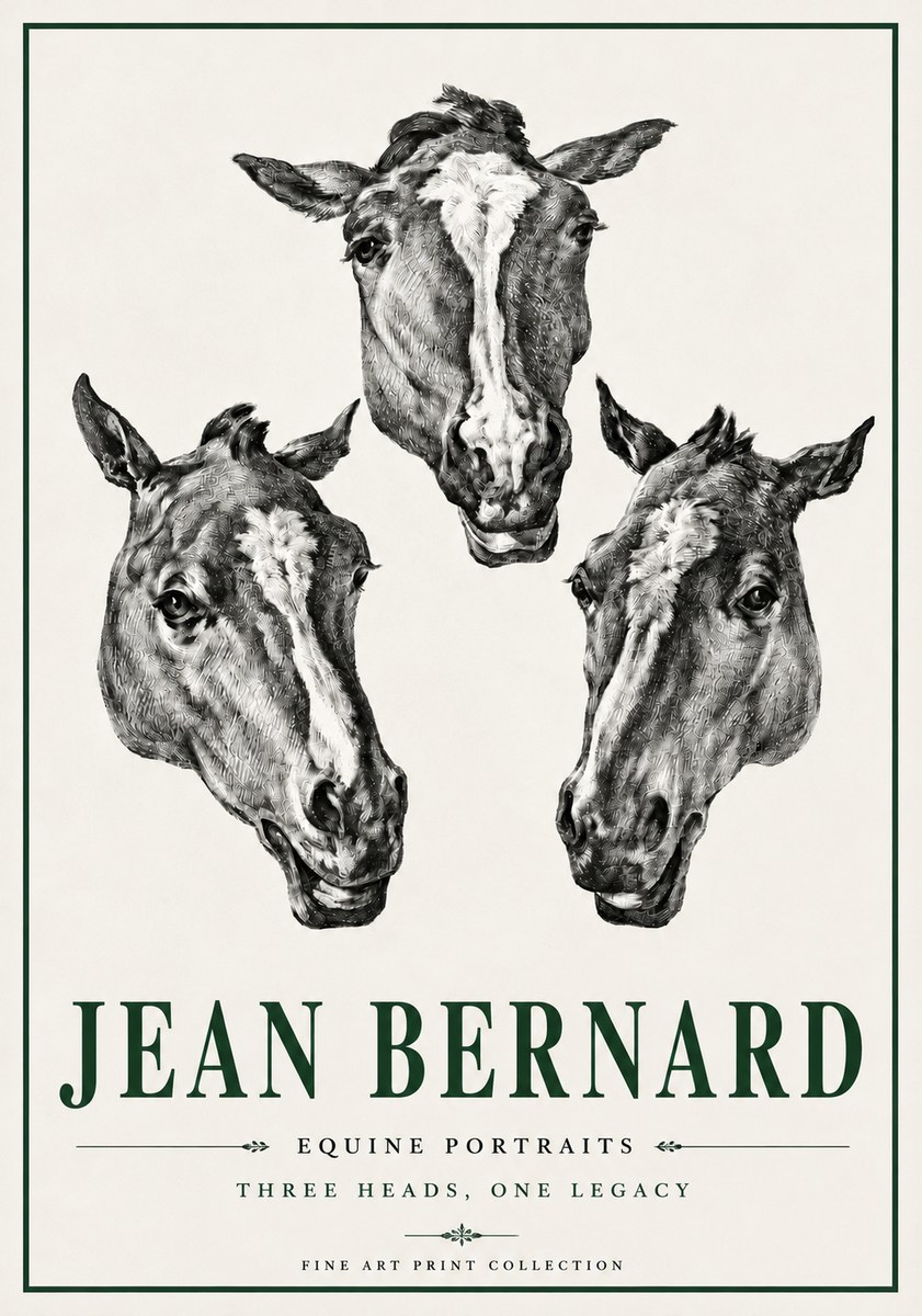 Jean Bernard Three Studies of a Horse No6 - Poster