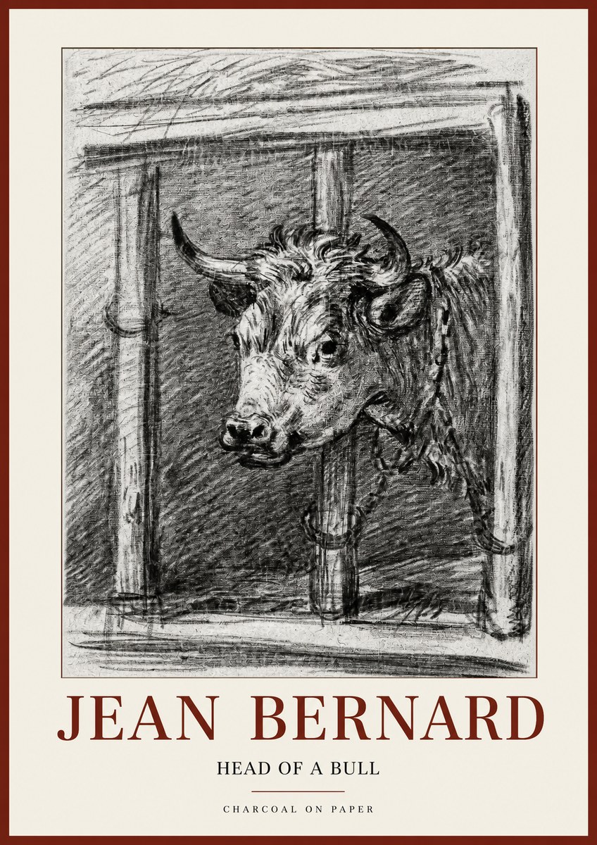 Jean Bernard Study of a Bull II No2 - Poster
