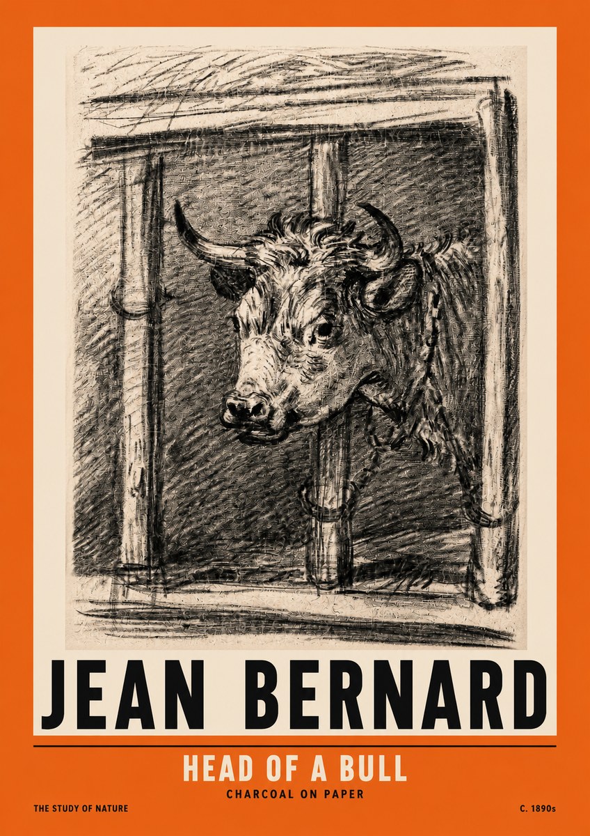 Jean Bernard Study of a Bull II No3 - Poster