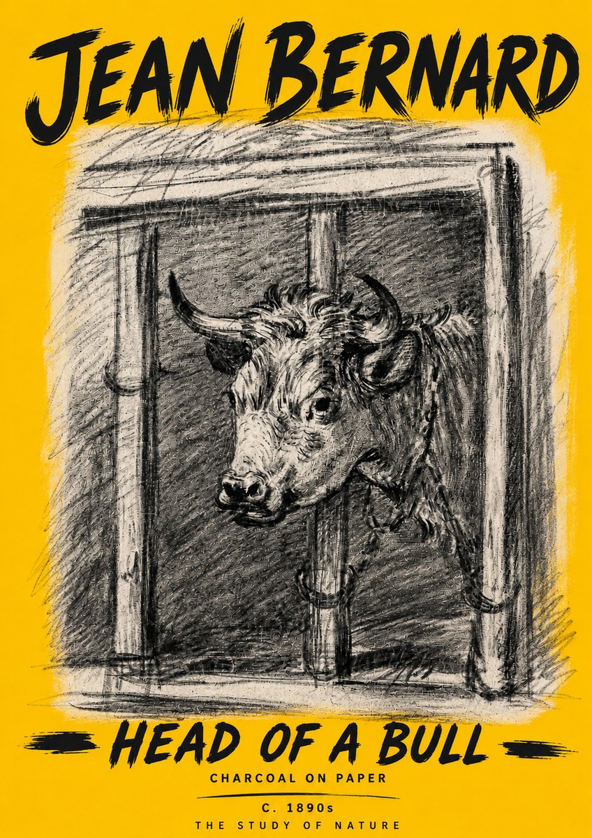 Jean Bernard Study of a Bull II No6 - Poster