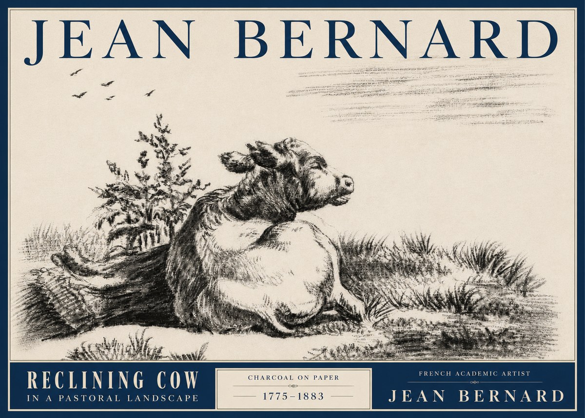 Jean Bernard Study of a Calf III No5 - Poster