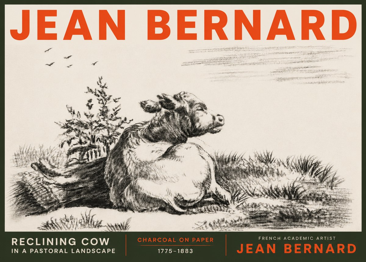 Jean Bernard Study of a Calf III No6 - Poster