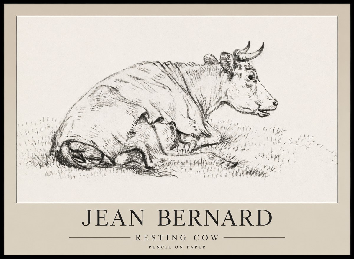 Jean Bernard Resting Cow III No1 - Poster