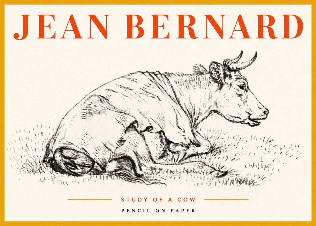 Jean Bernard Resting Cow III No5 - Poster
