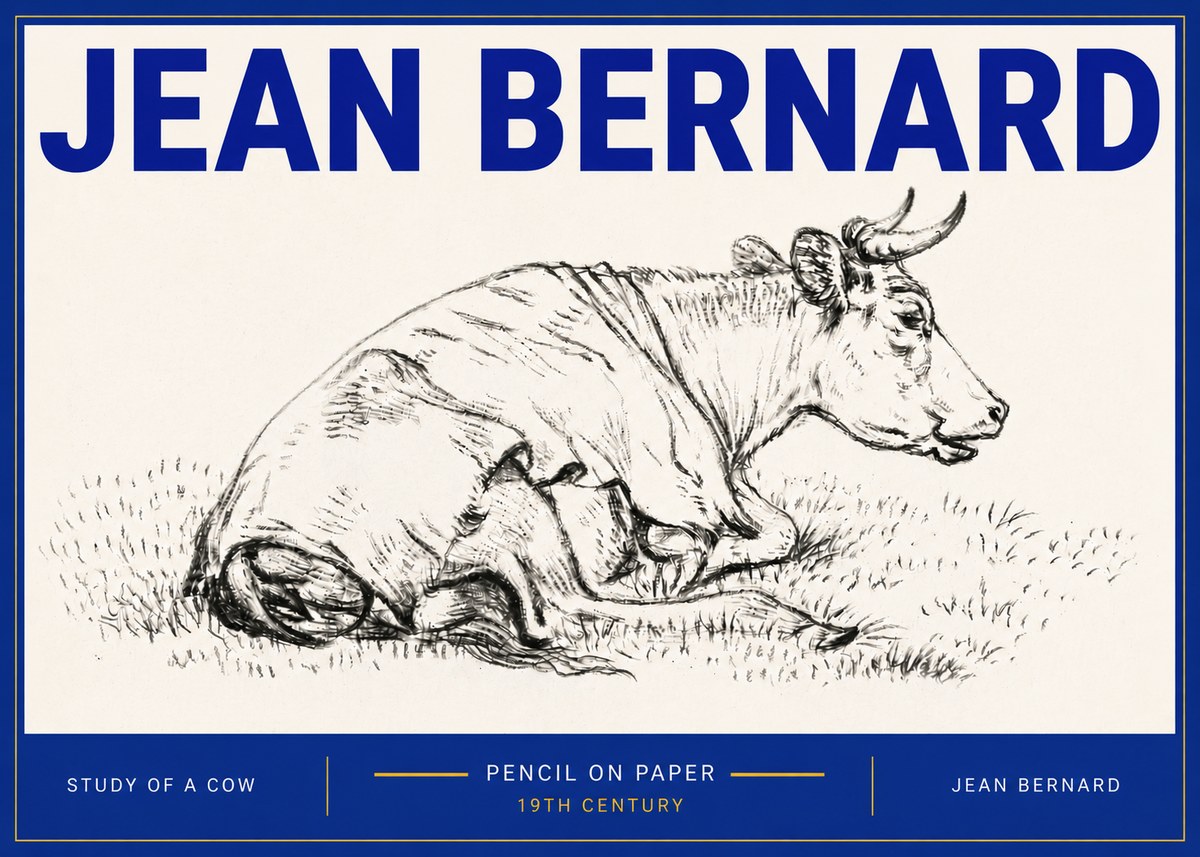 Jean Bernard Resting Cow III No6 - Poster