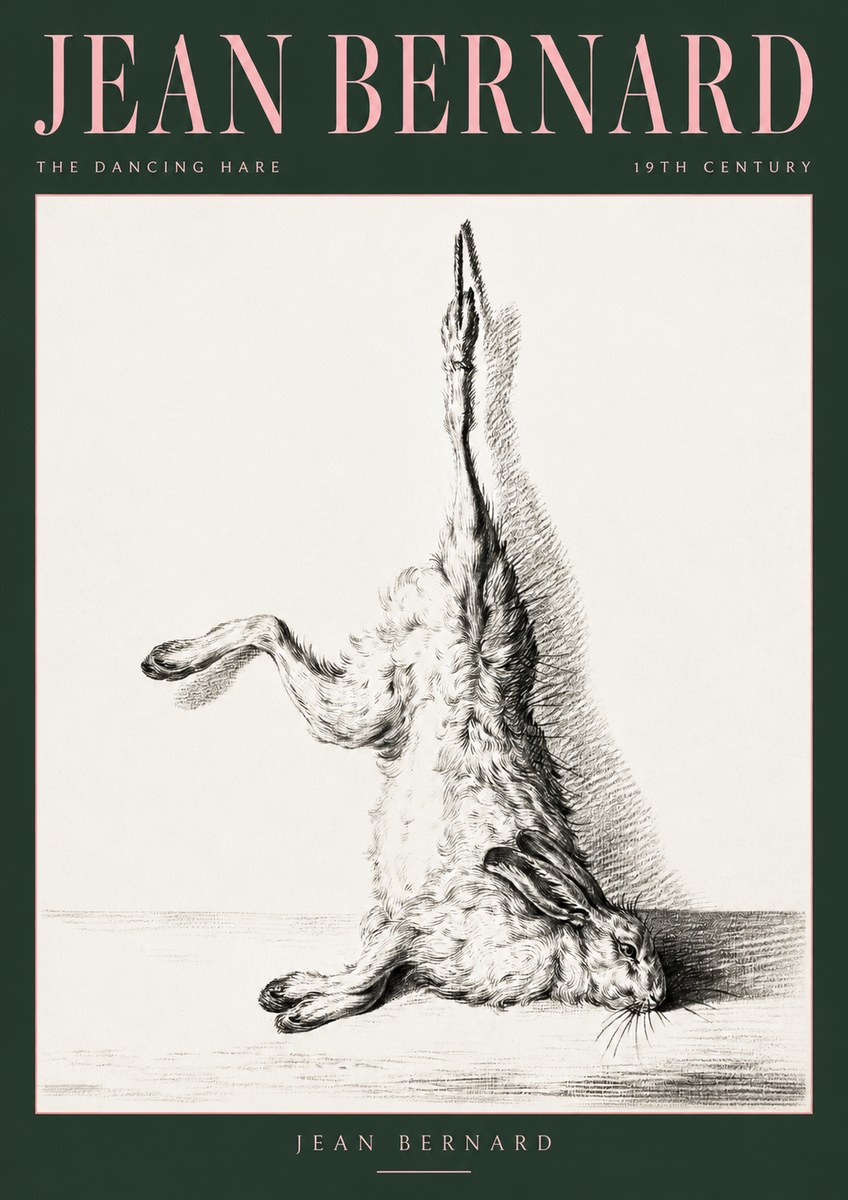 Jean Bernard The Dancing Hare No2 - Poster