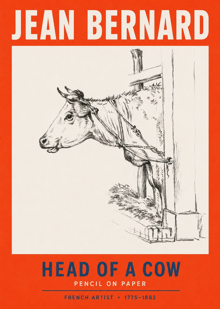 Jean Bernard Study of a Cow X No5 - Poster