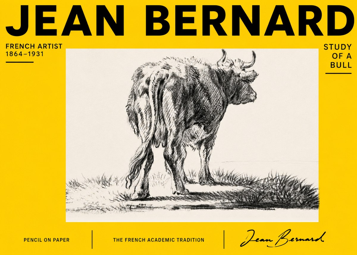 Jean Bernard Study of a Bull V No4 - Poster