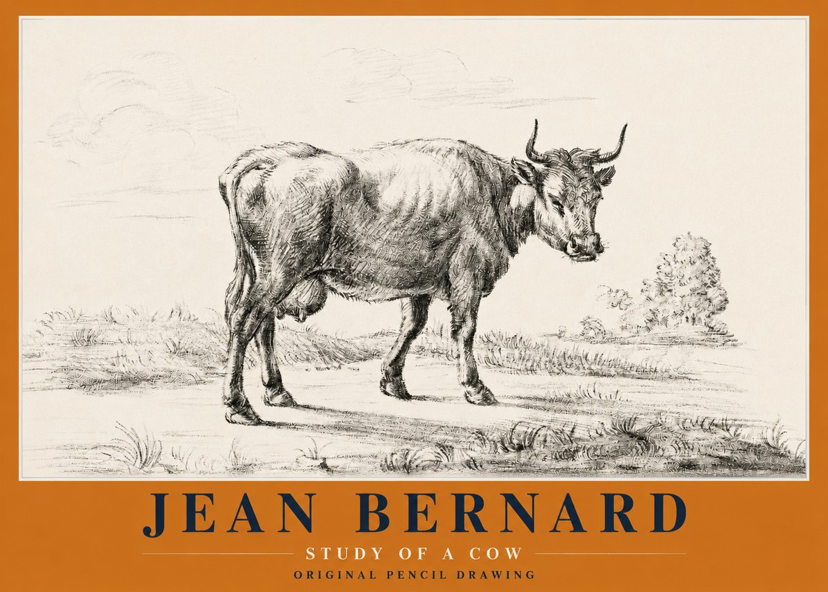 Jean Bernard Study of a Cow XII No2 - Poster