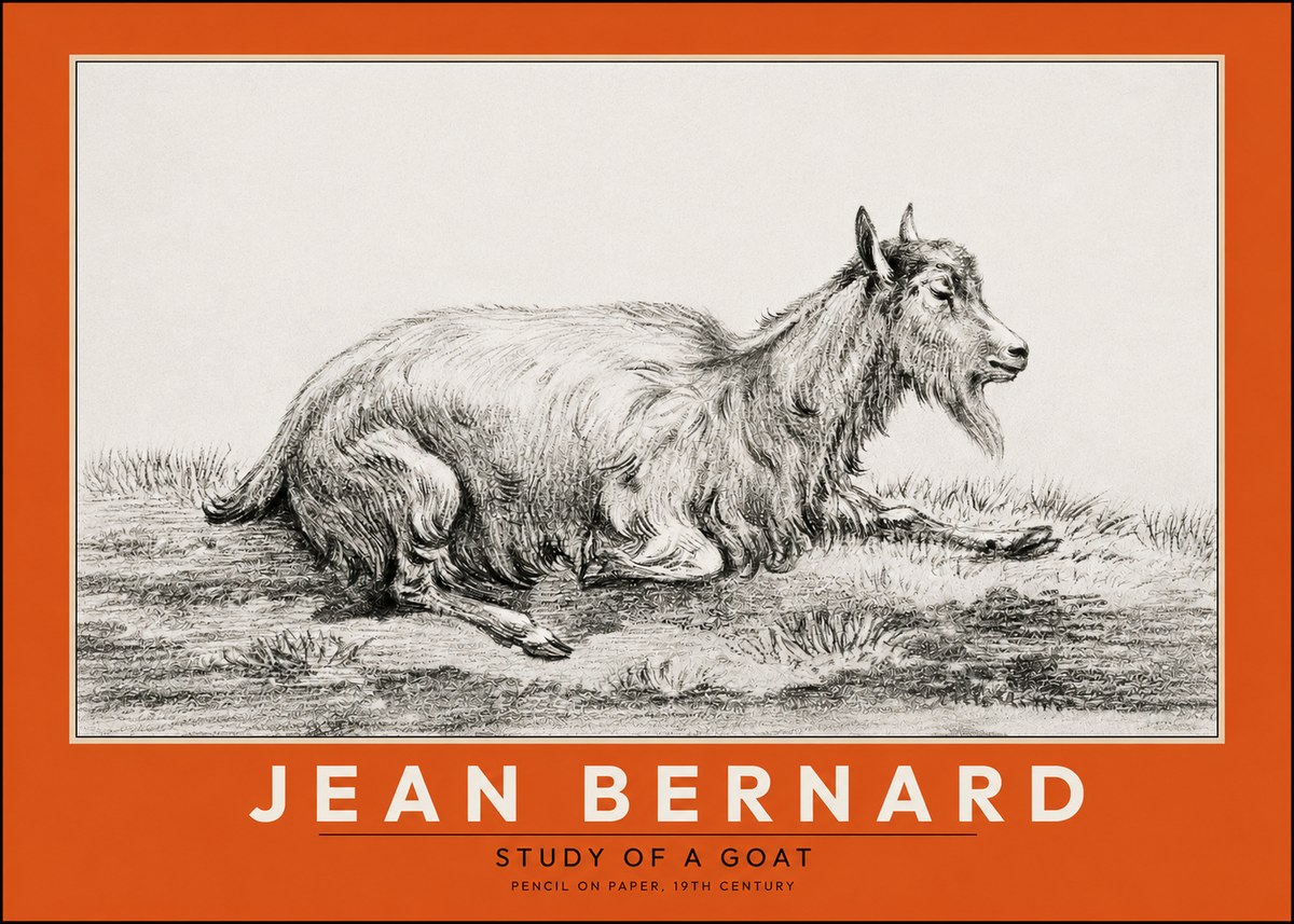Jean Bernard Study of a Goat V No2 - Poster
