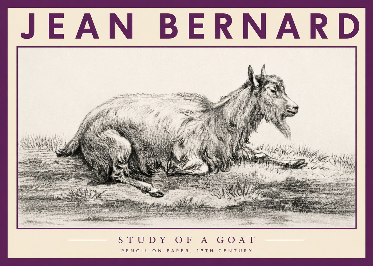 Jean Bernard Study of a Goat V No3 - Poster